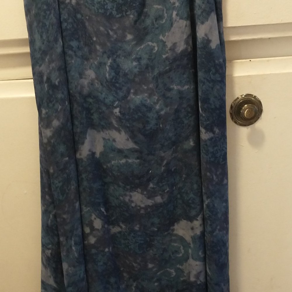 Blue Palsy  floral  lined skirt